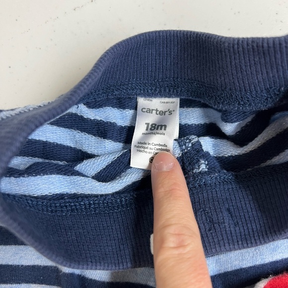 Carter’s Stripped Baby Pull-on Joggers 18M - Picture 2 of 3